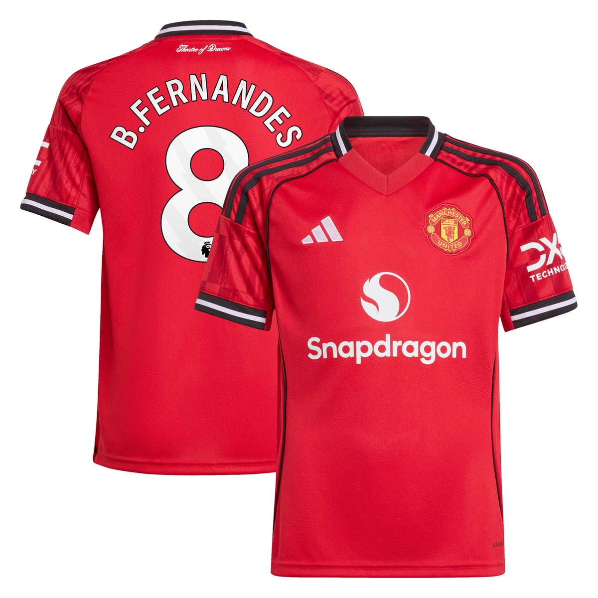 Maillot Domicile Manchester United adidas 2025-26 - Enfant avec flocage B. Fernandes 8