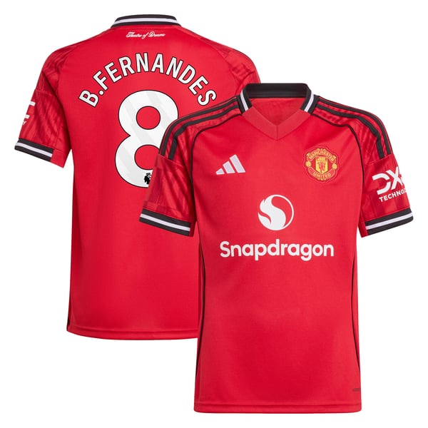 Maillot Domicile Manchester United adidas 2025-26 - Enfant avec flocage B. Fernandes 8
