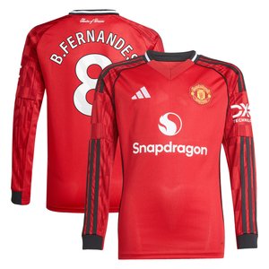 Maillot Domicile Manchester United adidas 2025-26 - Enfant - Manches longues avec flocage B. Fernandes 8, vue 2