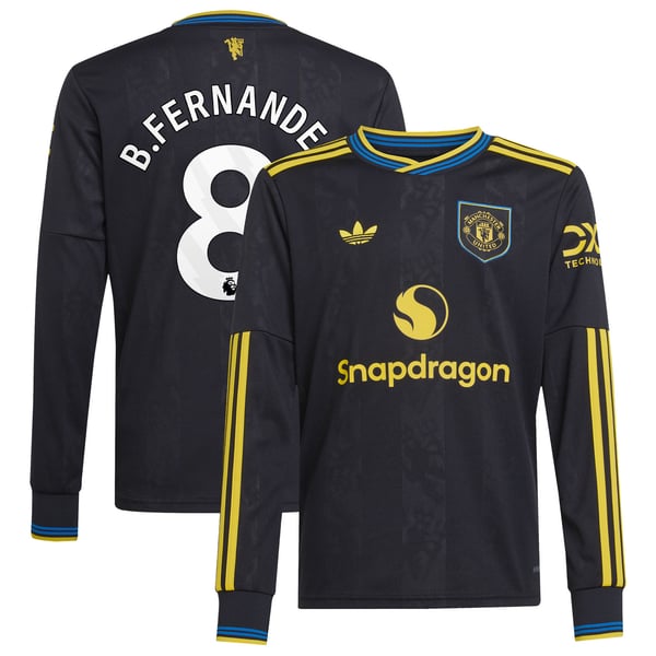 Troisième Maillot Manchester United adidas 2025-26 - Manches longues - Enfants avec flocage B. Fernandes 8