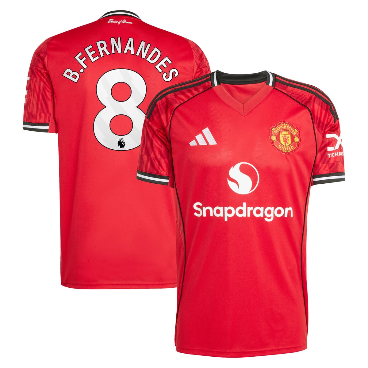 Maillot Domicile Manchester United adidas 2025-26 avec flocage B. Fernandes 8