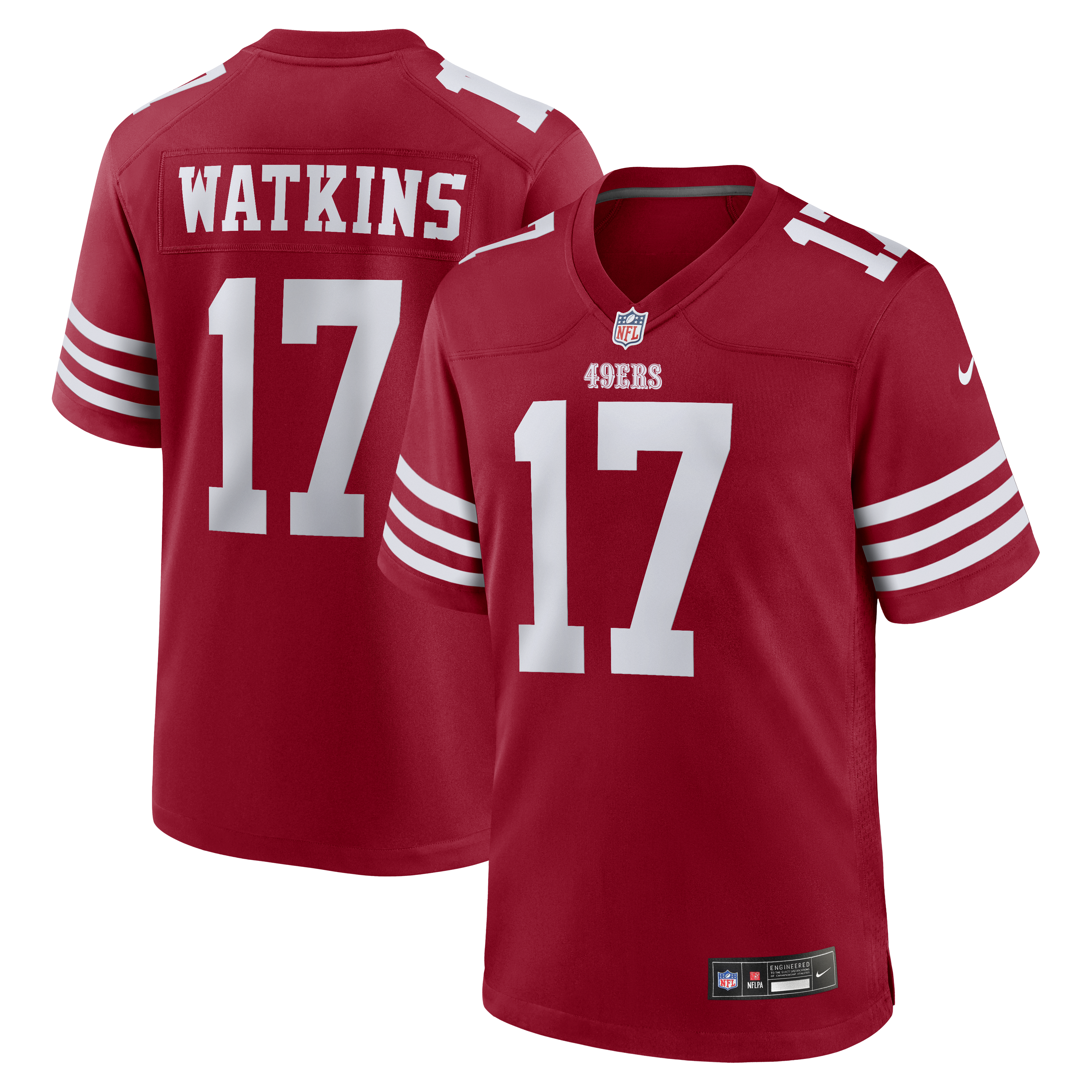 Men's Nike Jordan Watkins Scarlet San Francisco 49ers Team Game Jersey