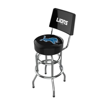 Imperial Black Detroit Lions Chrome Bar Stool