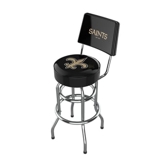 Imperial Black New Orleans Saints Chrome Bar Stool