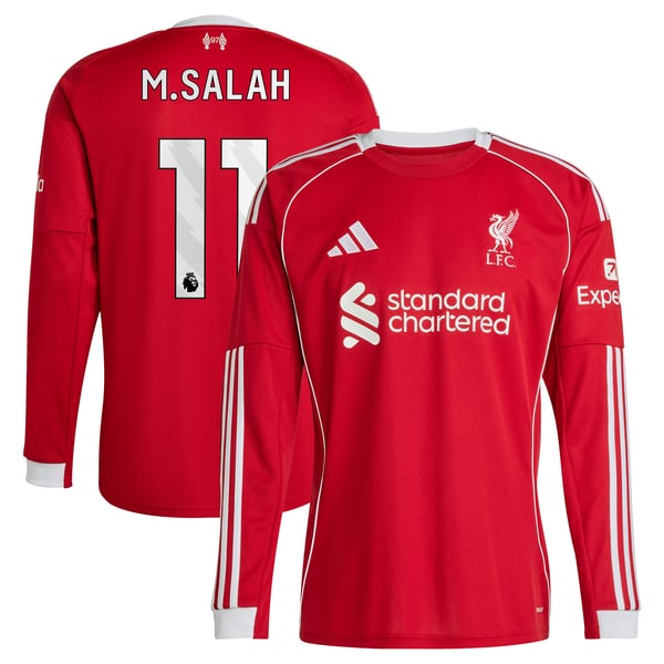 Maillot Liverpool adidas Domicile 25/26 - Manches longues avec flocage M.Salah 11