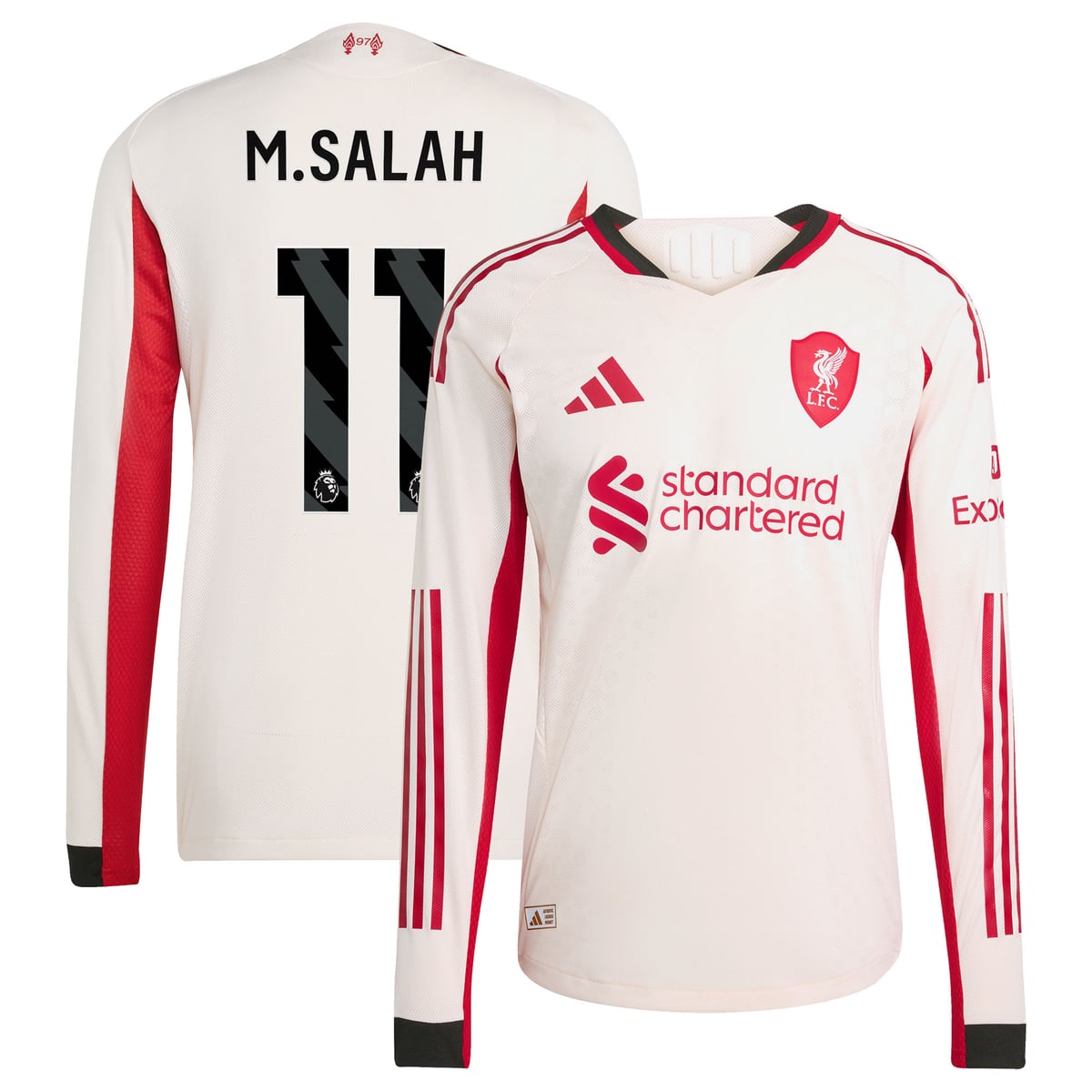 Maillot Authentique adidas Liverpool Extérieur 25/26 - Manches Longues avec flocage M.Salah 11