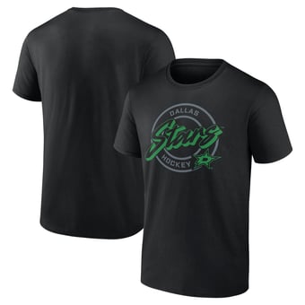 Men's Black Dallas Stars Colorblock Puck T-Shirt
