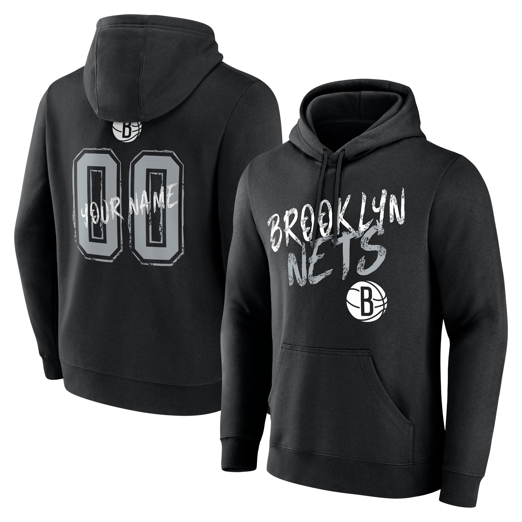 Men’s Black Brooklyn Nets Hustle Custom Pullover Hoodie Men’s Black Brooklyn Nets Hustle Custom Pullover Hoodie