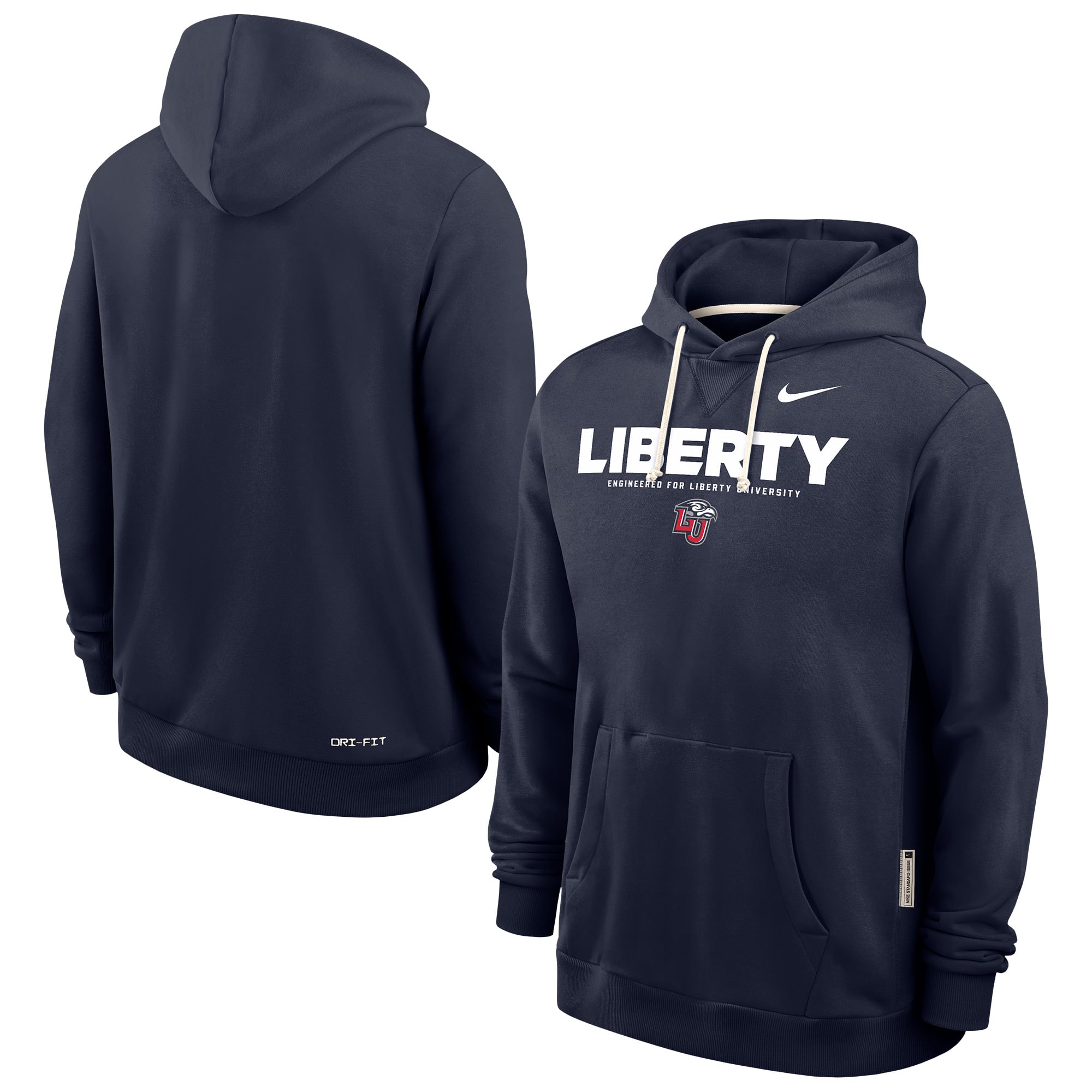 Men's Nike Navy Liberty Flames 2025 Sideline Standard Issue Dri-FIT Hoodie