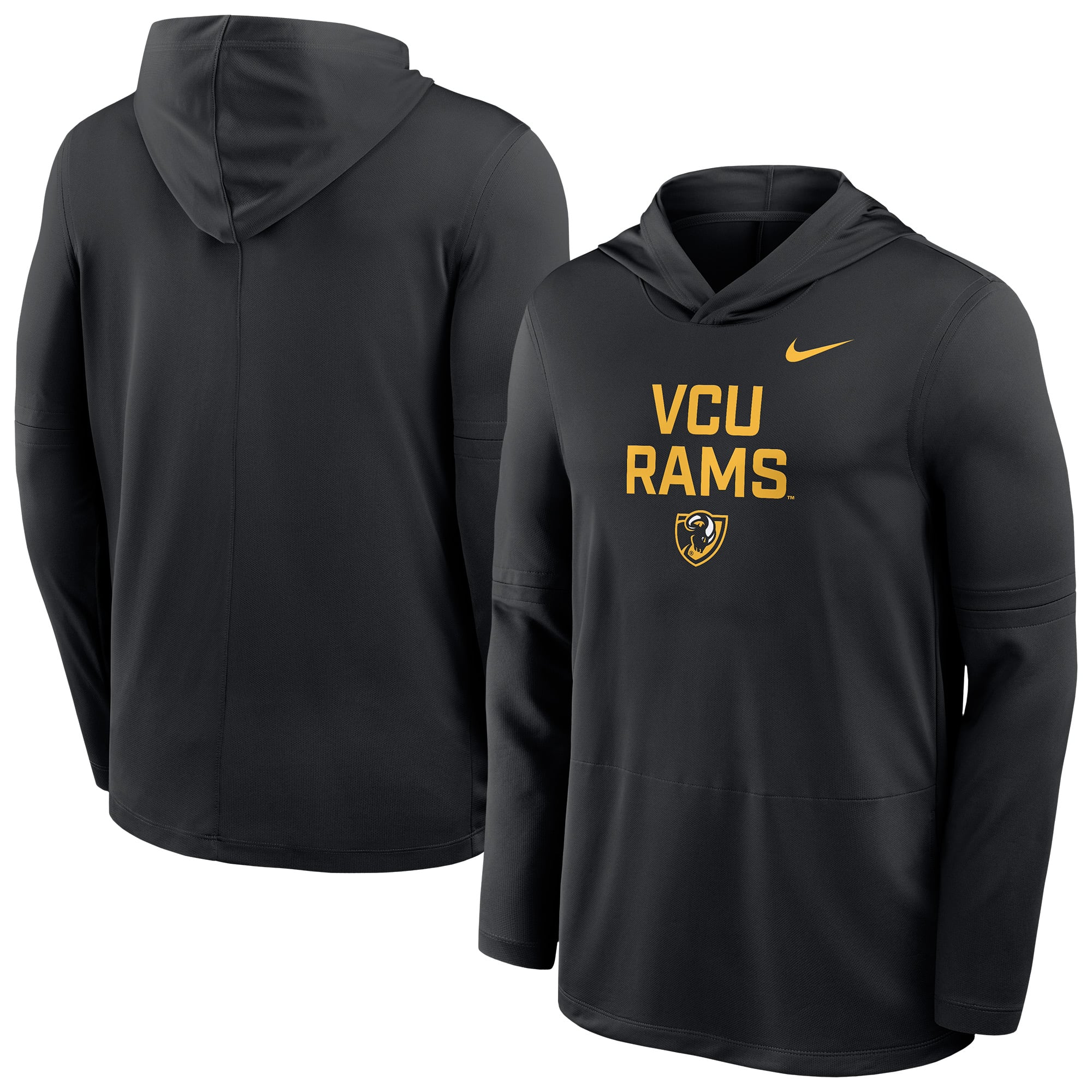Men's Nike  Black VCU Rams Sideline Dri-FIT Lightweight Hooded Top