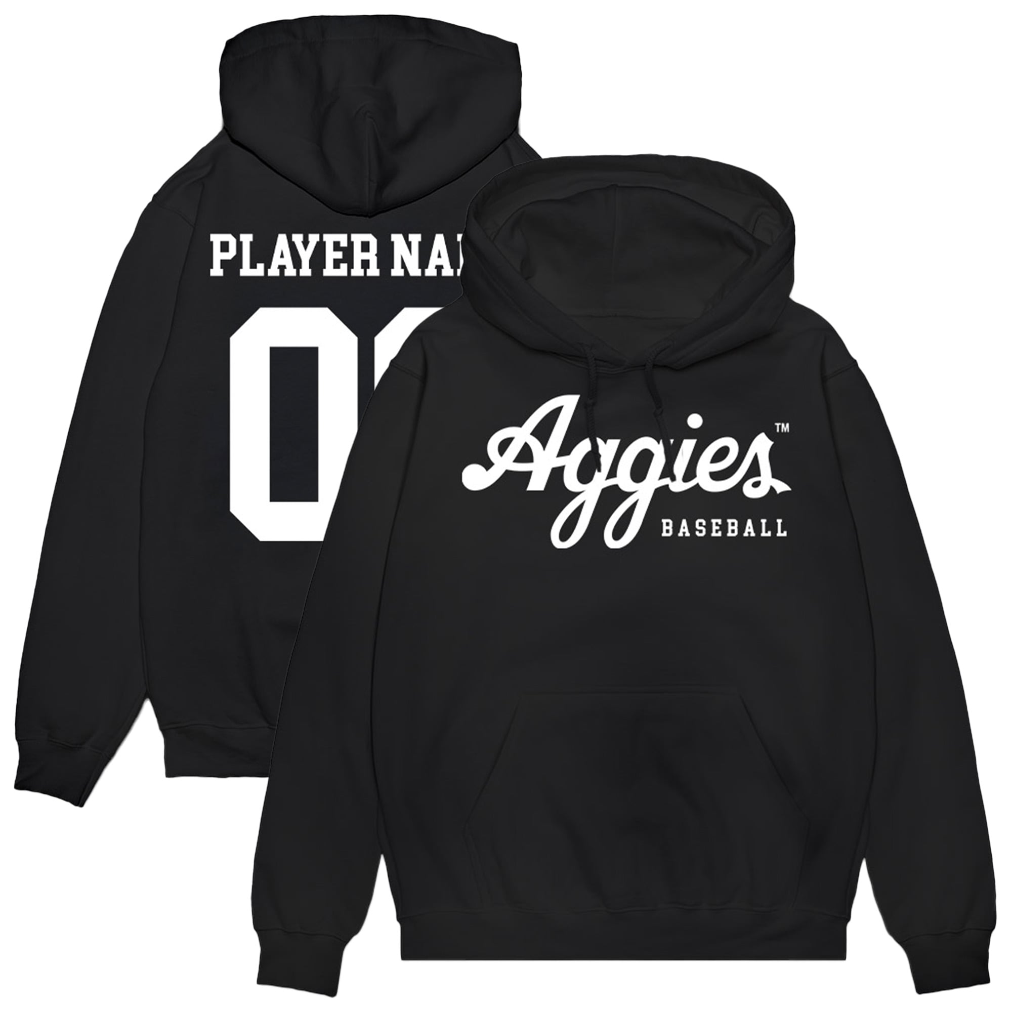 Unisex Athlete's Thread  Black Texas A&M Aggies NIL Pick-A-Player Baseball Pullover Hoodie