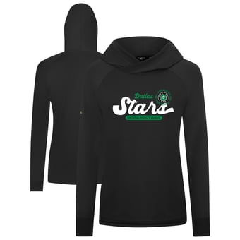 Women's Levelwear  Black Dallas Stars Slender Monument Raglan Pullover Hoodie
