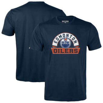 Youth Levelwear  Navy Edmonton Oilers Little Richmond Banner Arch T-Shirt