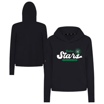 Women's Levelwear  Black Dallas Stars Sweet Monument Tri-Blend Cropped Pullover Hoodie