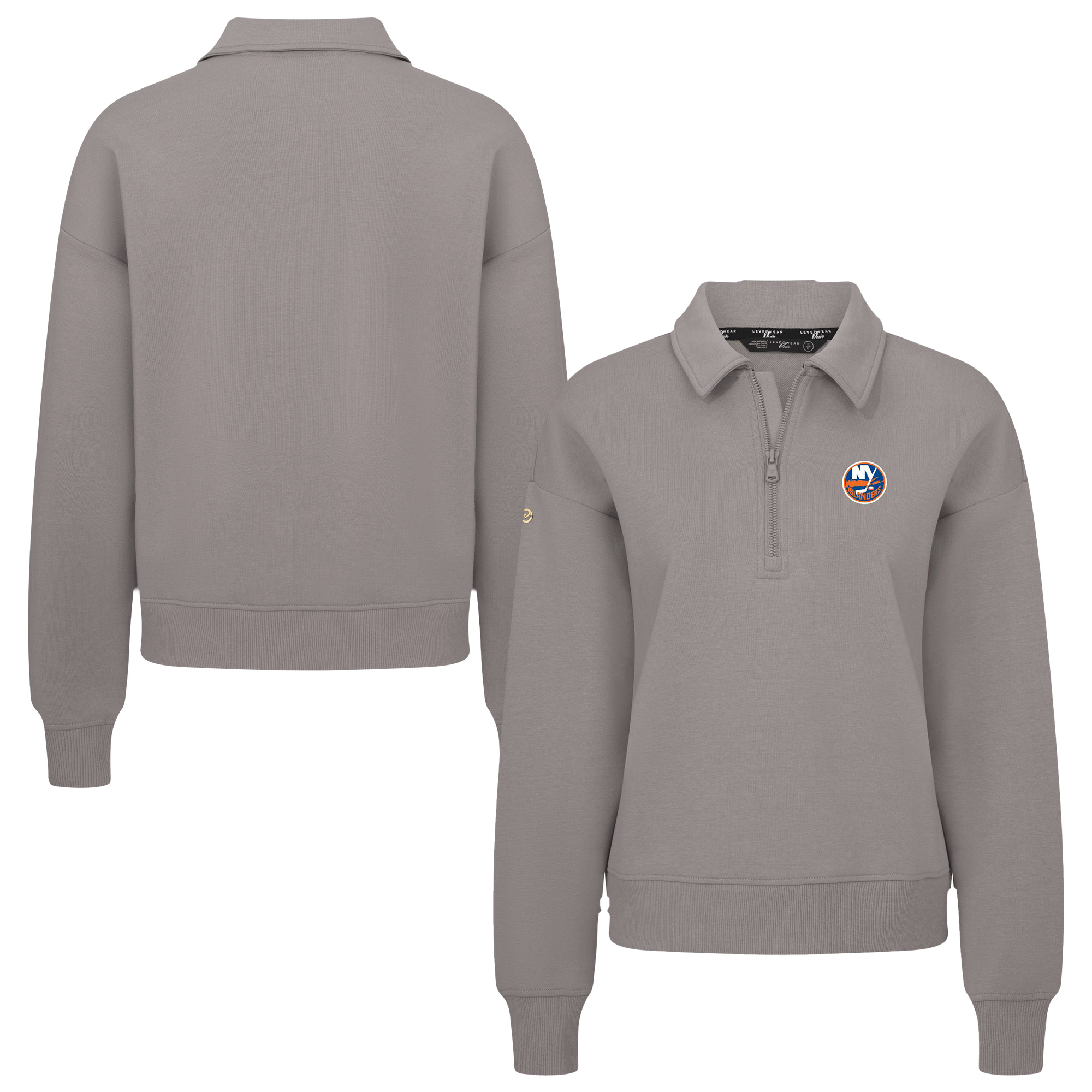 Women’s Levelwear Gray New York Islanders Canmore Quarter-Zip Pullover Women’s Levelwear Gray New York Islanders Canmore Quarter-Zip Pullover