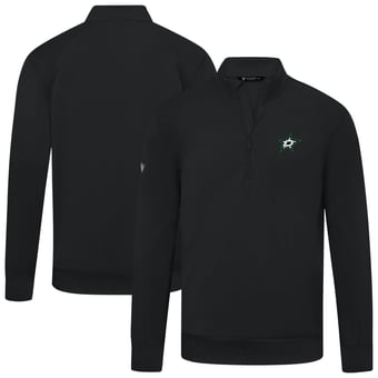 Men's Levelwear Black Dallas Stars Upright Tri-Blend Quarter-Zip Pullover