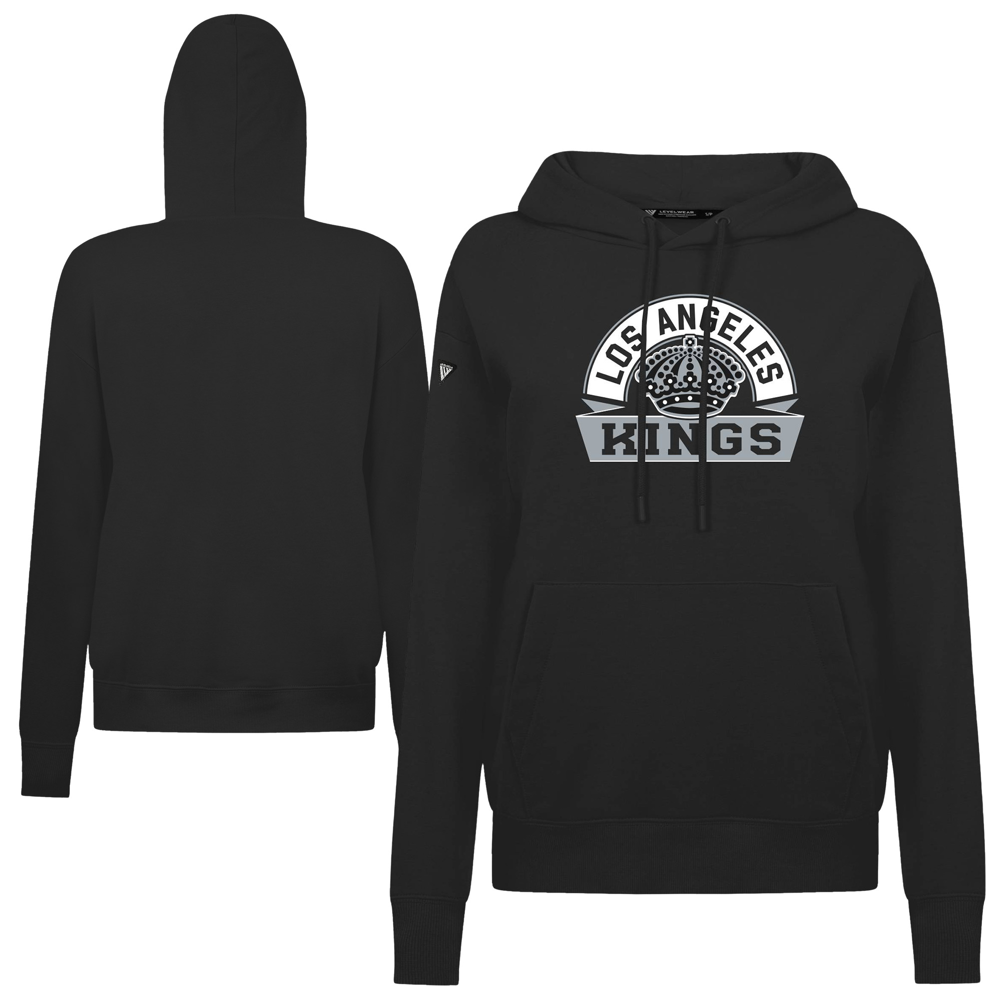 Women’s Levelwear Black Los Angeles Kings Adorn Banner Arch Pullover Hoodie Women’s Levelwear Black Los Angeles Kings Adorn Banner Arch Pullover Hoodie