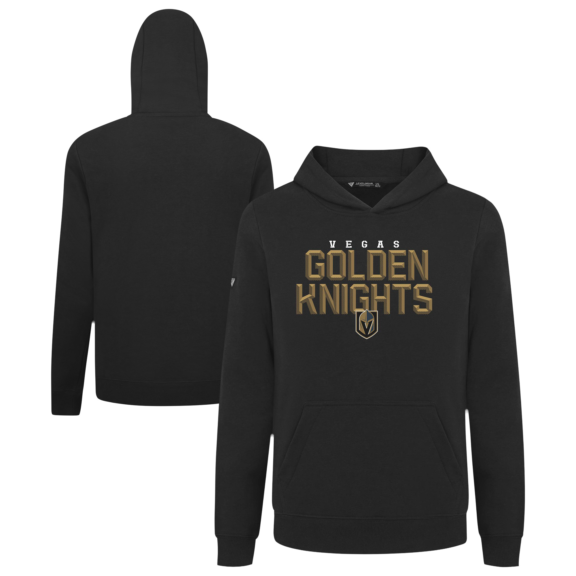 Youth Levelwear Black Vegas Golden Knights Podium Carve Pullover Hoodie Youth Levelwear Black Vegas Golden Knights Podium Carve Pullover Hoodie