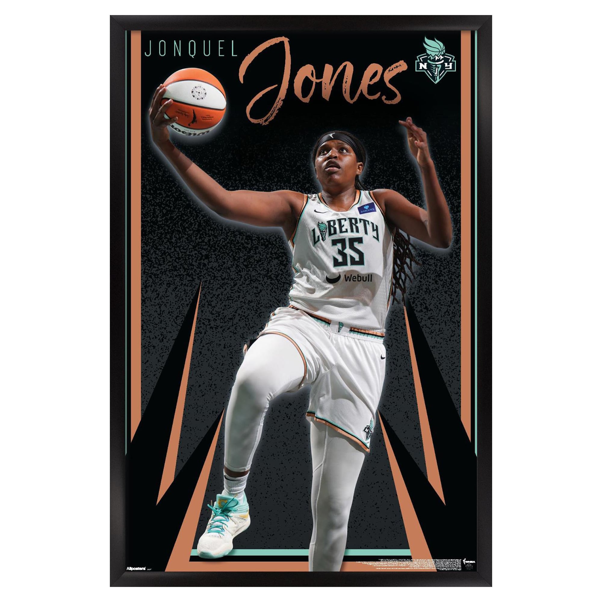 Jonquel Jones New York Liberty 24" x 36" Framed Player Poster
