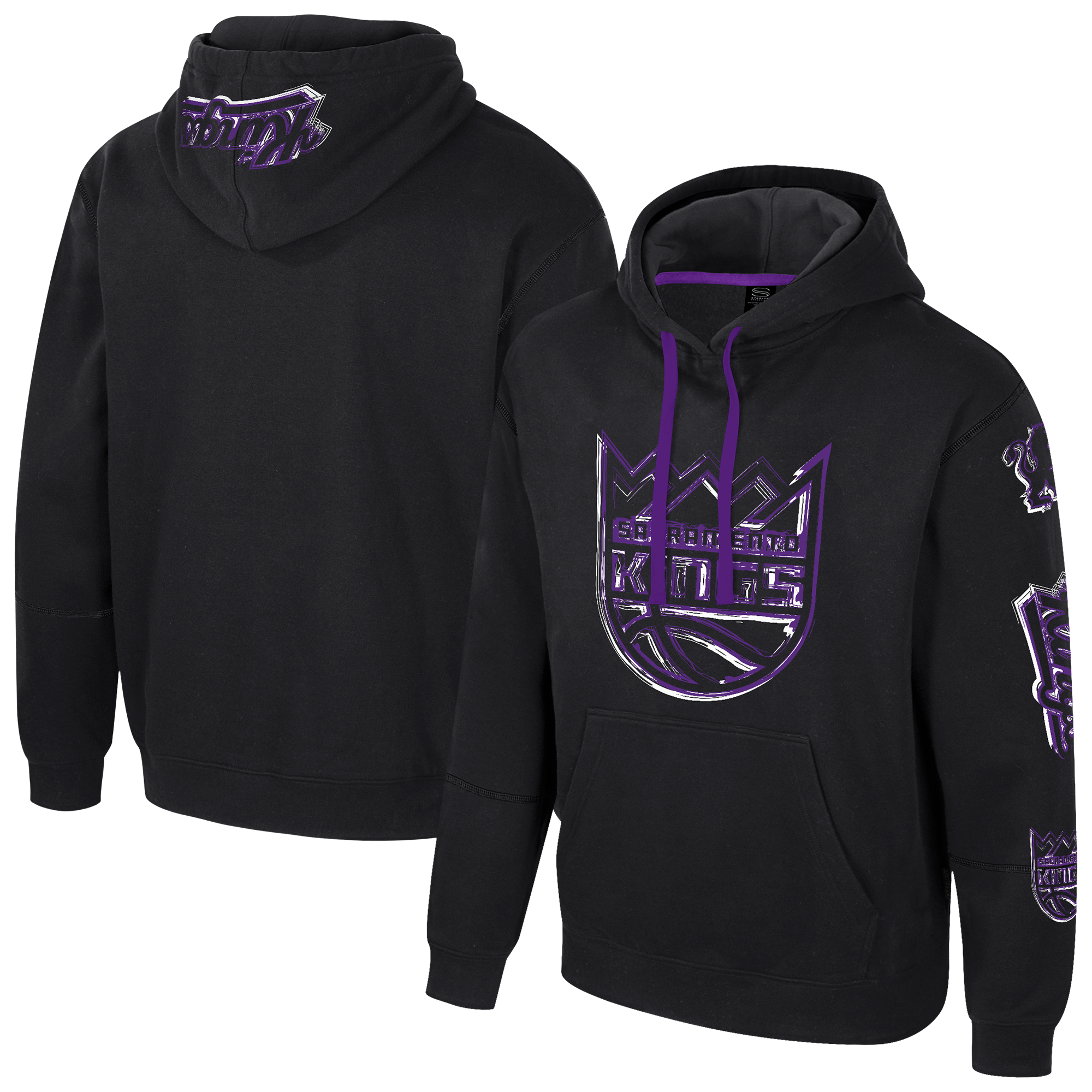 Unisex Stadium Essentials Black Sacramento Kings Elementized Pullover Hoodie