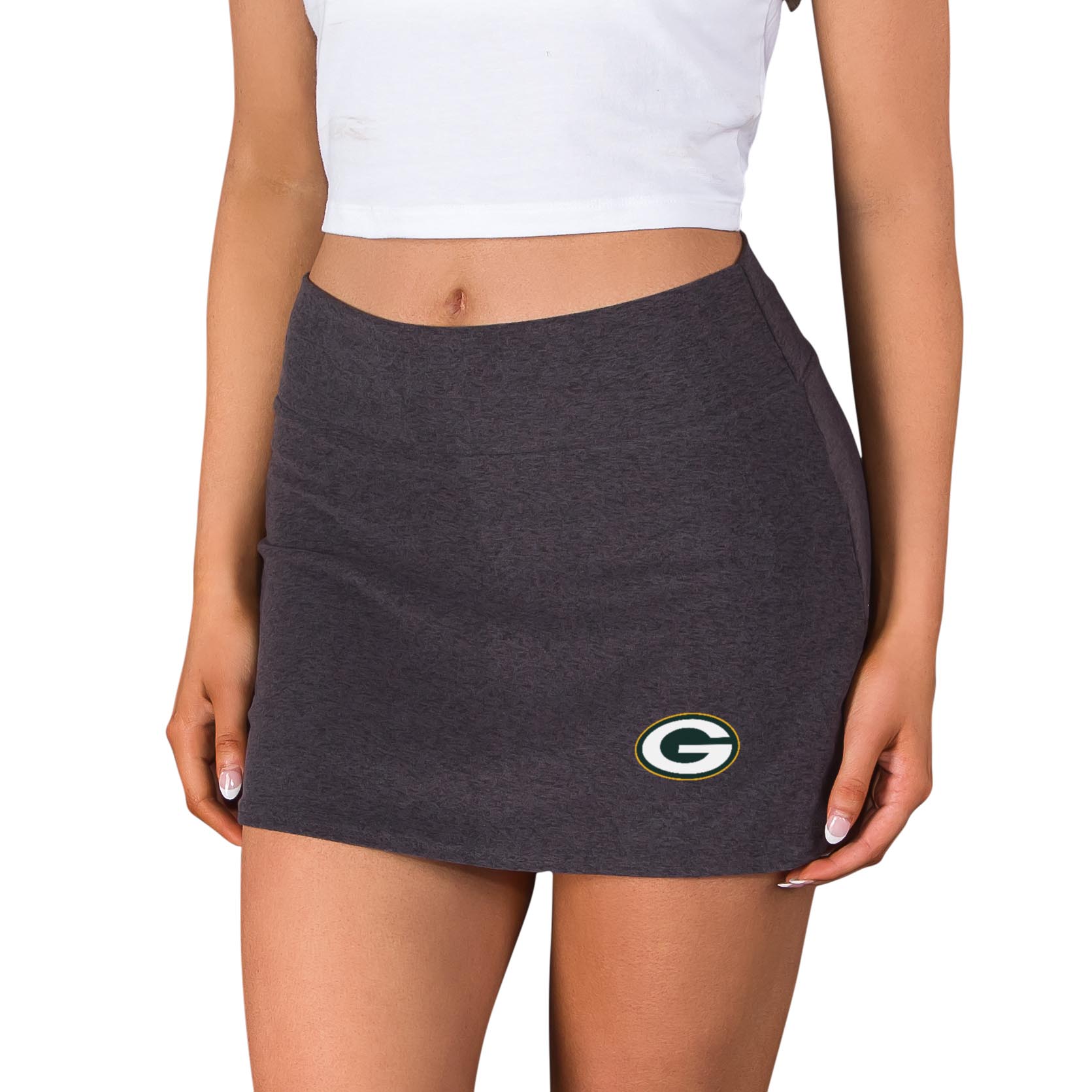 Women’s Concepts Sport Charcoal Green Bay Packers Centerline Knit Skort Women’s Concepts Sport Charcoal Green Bay Packers Centerline Knit Skort