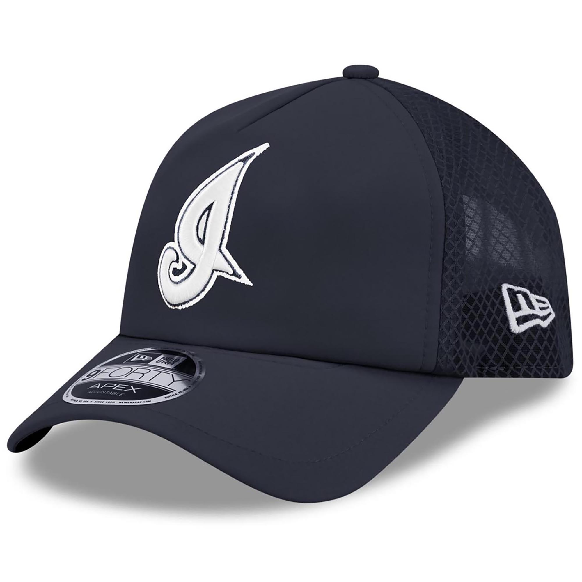 Men's New Era Navy Cleveland Indians 2026 Batting Practice Alternate Apex 9FORTY Adjustable Hat
