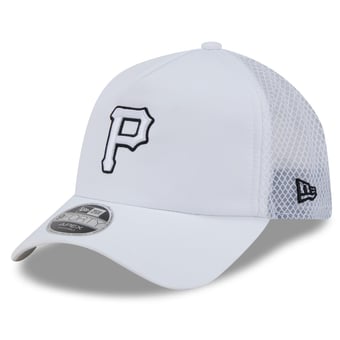 Men's New Era White Pittsburgh Pirates 2026 Batting Practice Apex 9FORTY Adjustable Trucker Hat