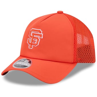 Men's New Era Orange San Francisco Giants 2026 Batting Practice Apex 9FORTY Adjustable Trucker Hat