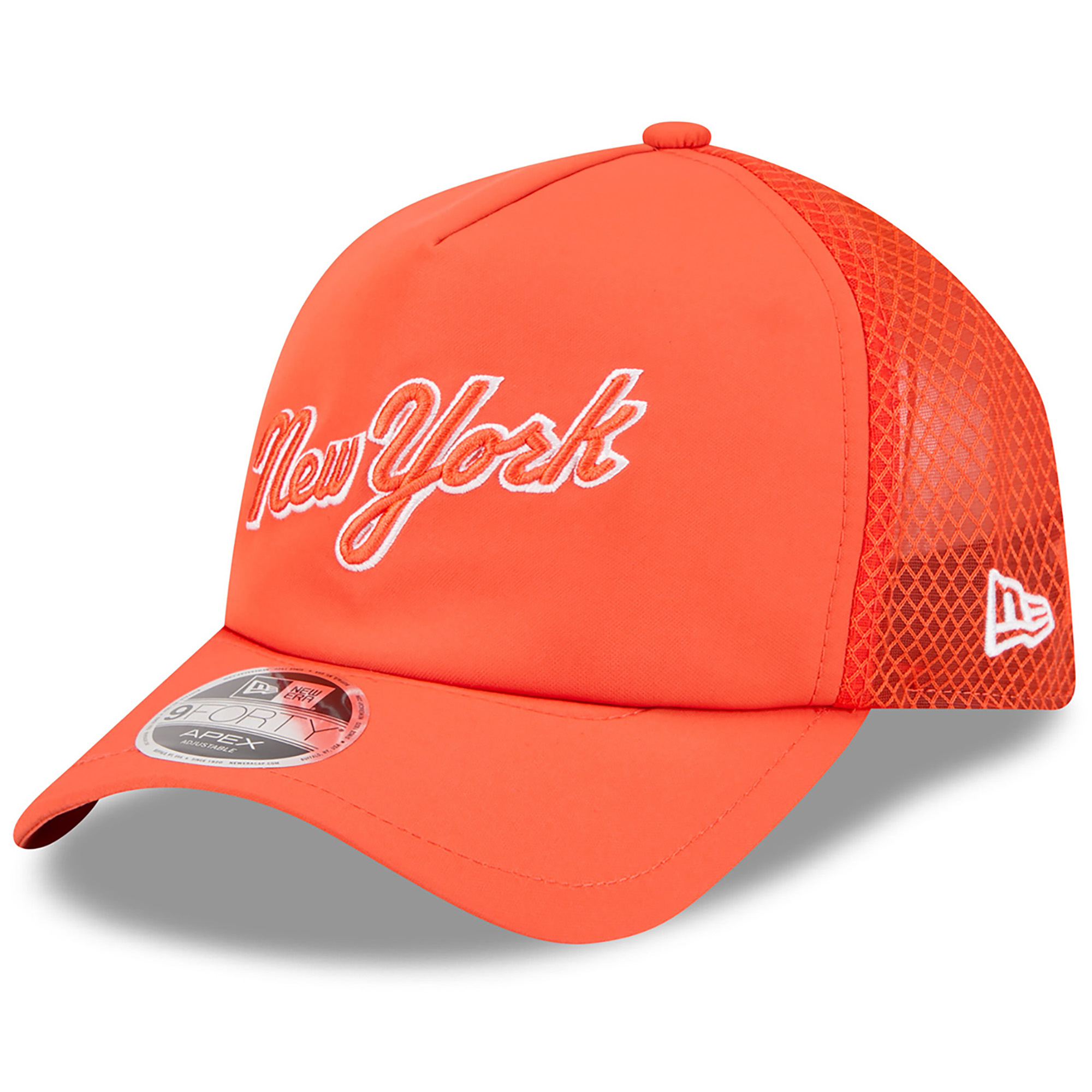 Men's New Era Orange New York Mets 2026 Batting Practice Apex 9FORTY Adjustable Trucker Hat