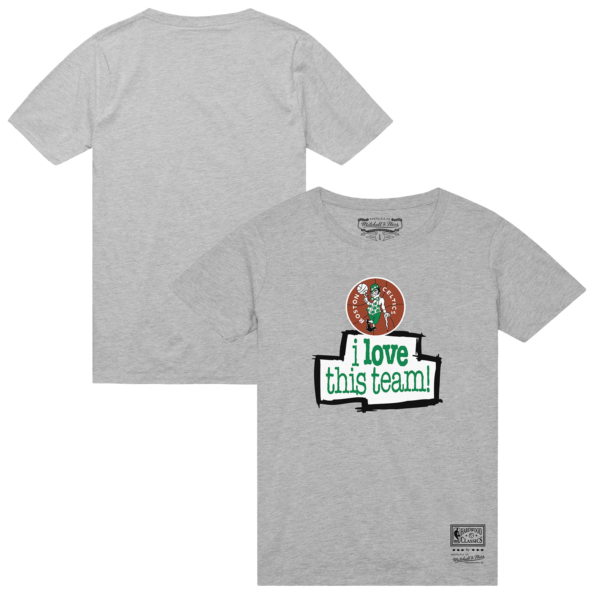 Men's Mitchell & Ness  Heather Gray Boston Celtics I Love This Team T-Shirt