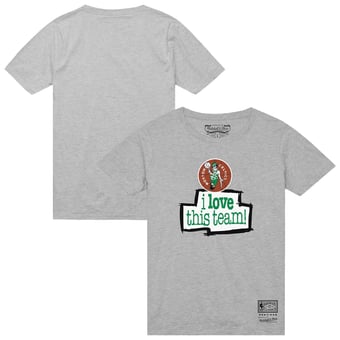 Men's Mitchell & Ness  Heather Gray Boston Celtics I Love This Team T-Shirt