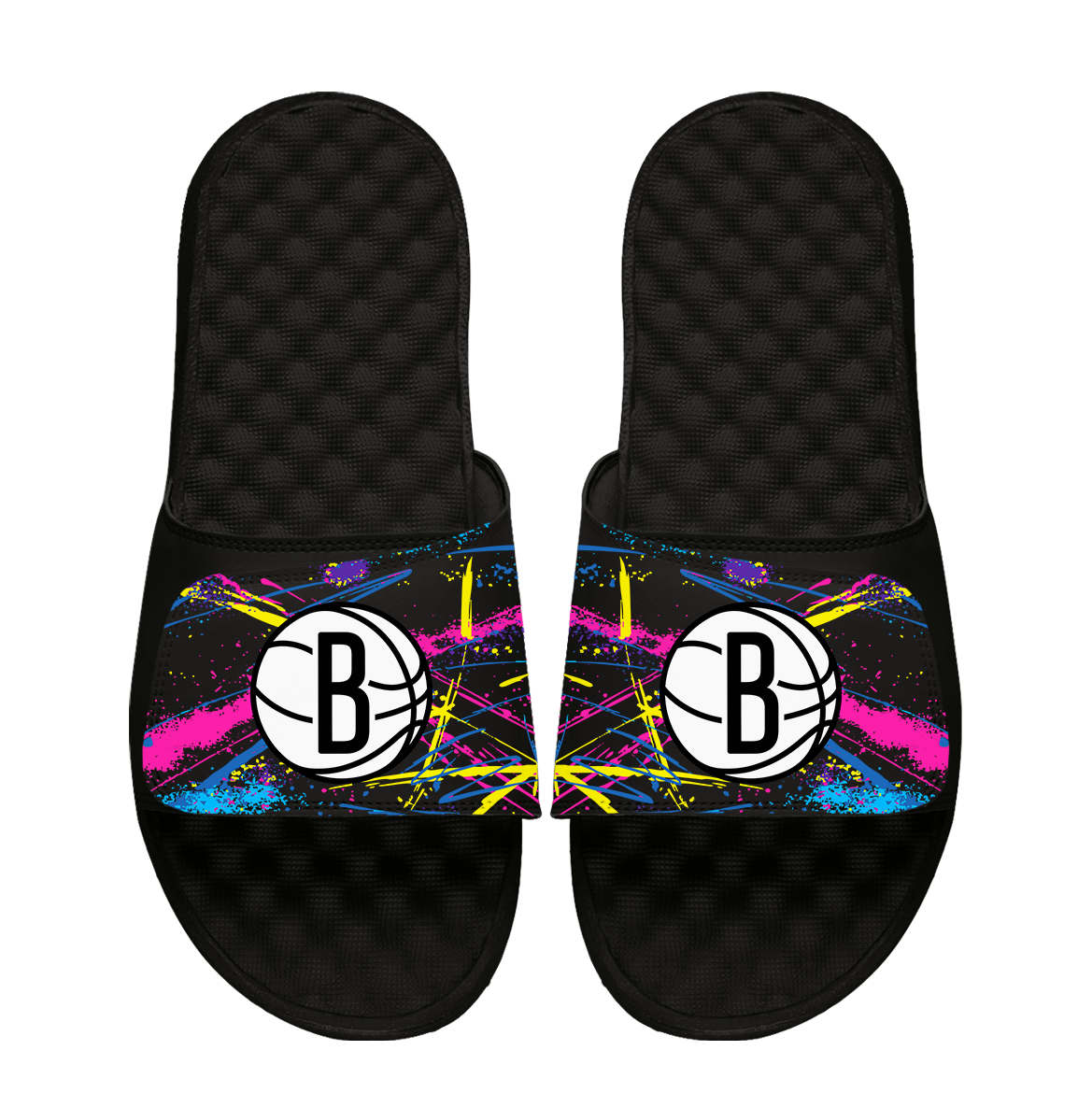 Unisex ISlide x Staycool Black Brooklyn Nets Slide Sandals