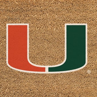 Miami Hurricanes 24" x 36" Outdoor Team Logo Coir Mat