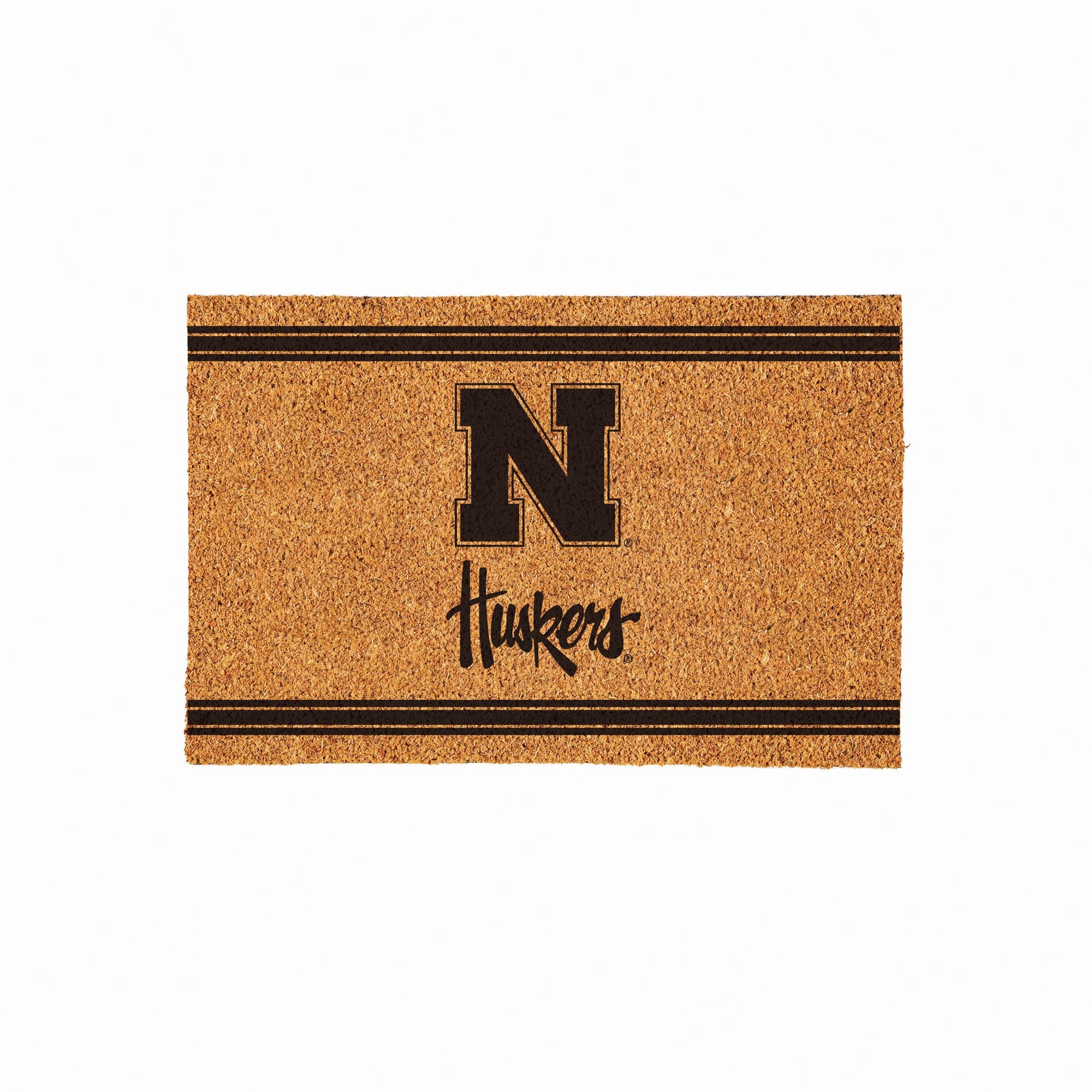 Nebraska Huskers 24" x 36" Outdoor Monochrome Team Logo Coir Mat