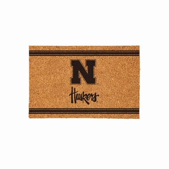 Nebraska Huskers 24" x 36" Outdoor Monochrome Team Logo Coir Mat