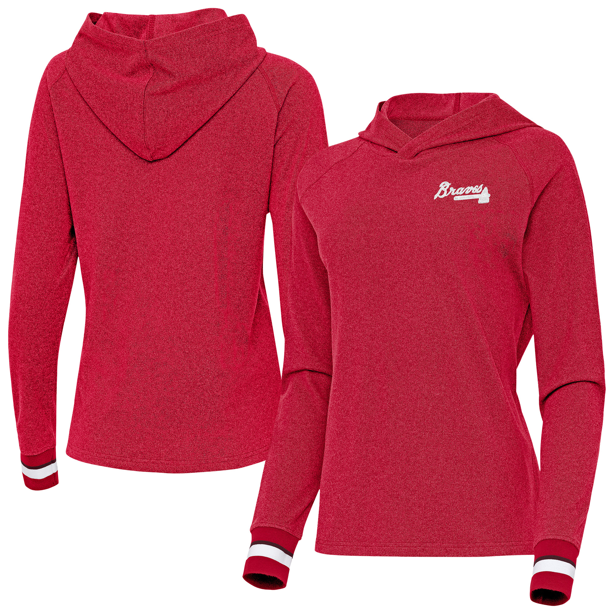 Women’s Antigua Red Atlanta Braves Trek Pullover Hoodie Women’s Antigua Red Atlanta Braves Trek Pullover Hoodie