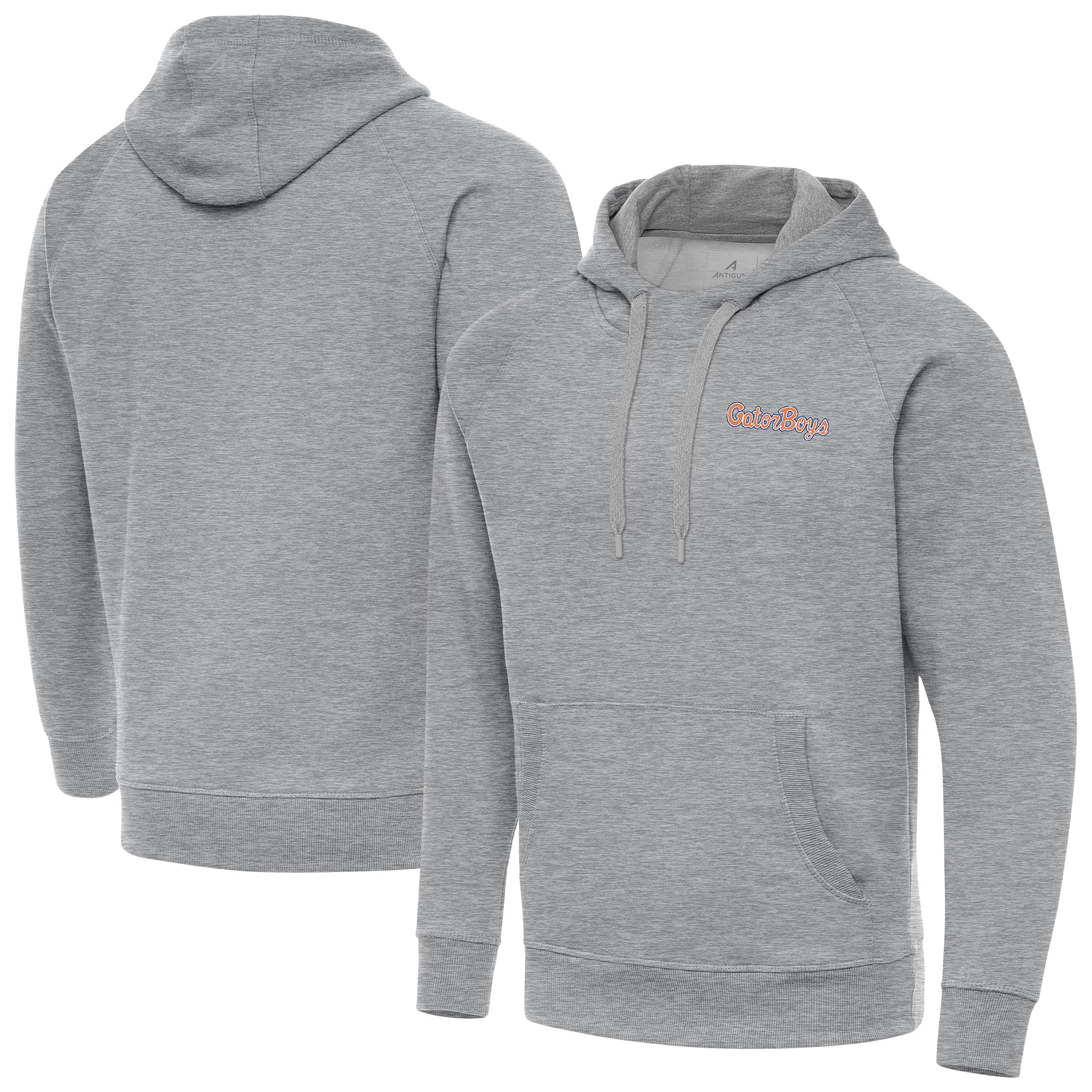 Men's Antigua  Heather Gray Florida Gators GatorBoys Tall Victory Pullover Hoodie