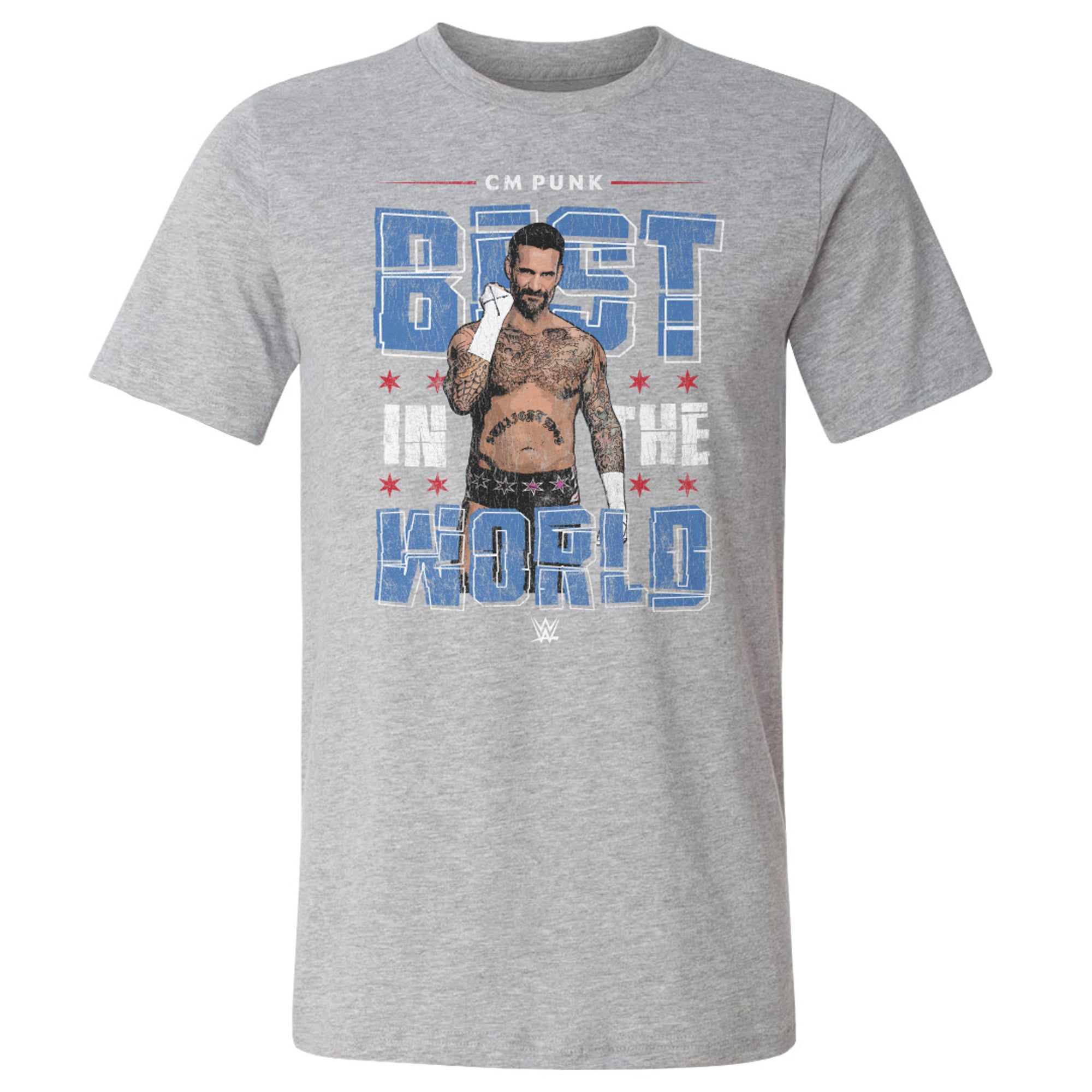 Men's 500 Level Heather Gray CM Punk Gritty T-Shirt