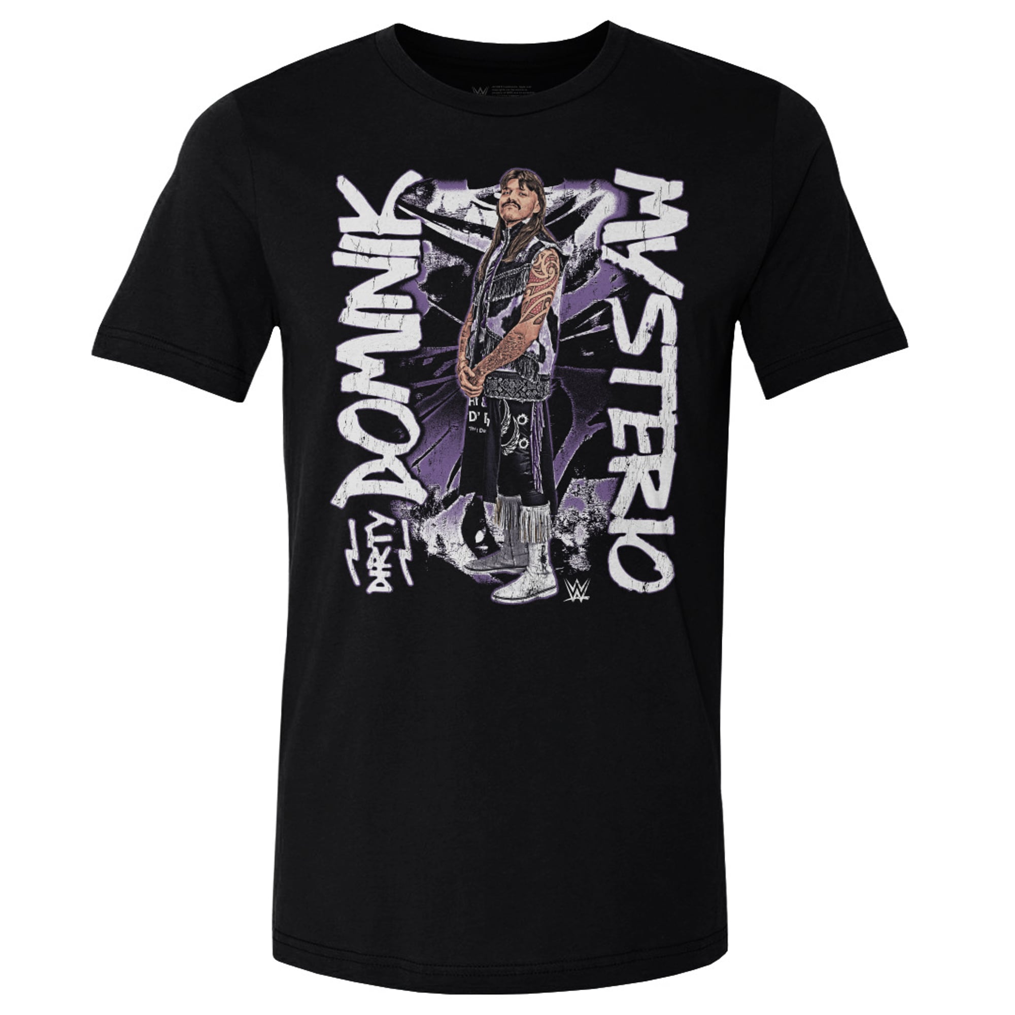 Men's 500 Level Black Dominik Mysterio Grunge T-Shirt
