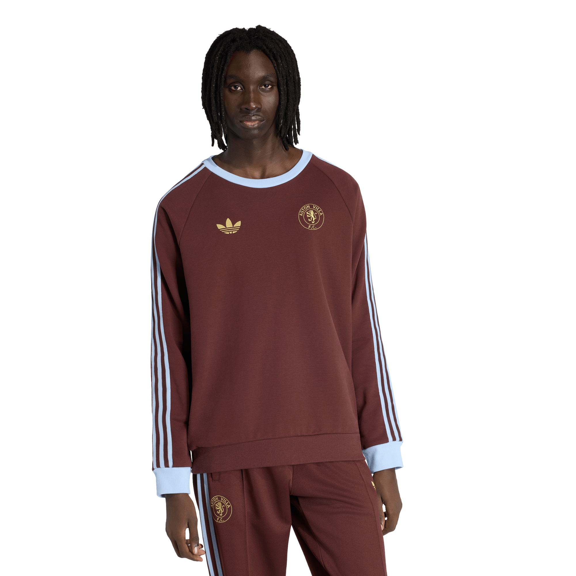 Sweat ras du cou adidas Originals Aston Villa - Marron