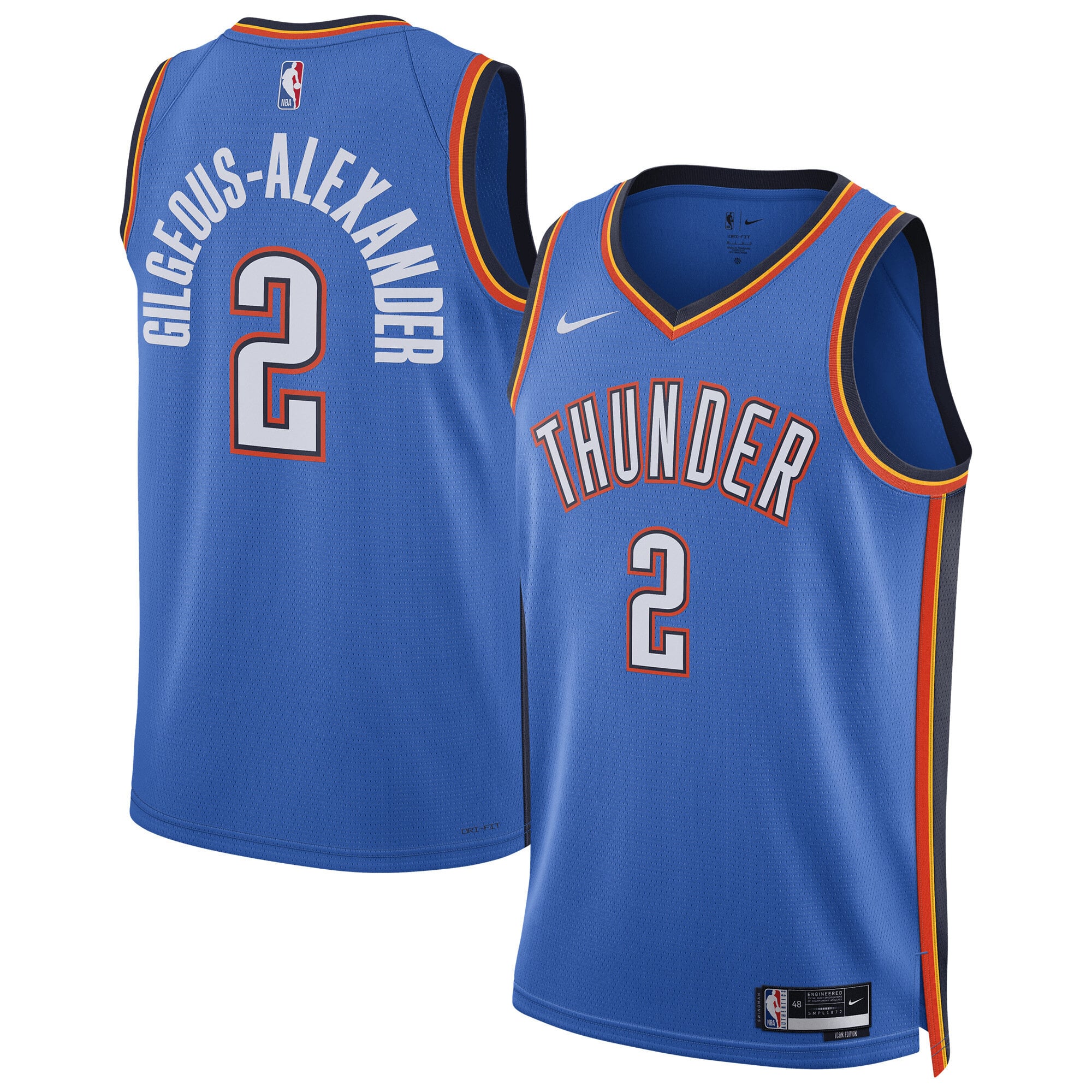 Camiseta Nike Icon Swingman réplica de los Oklahoma City Thunder - Gilgeous-Alexander - Unisex
