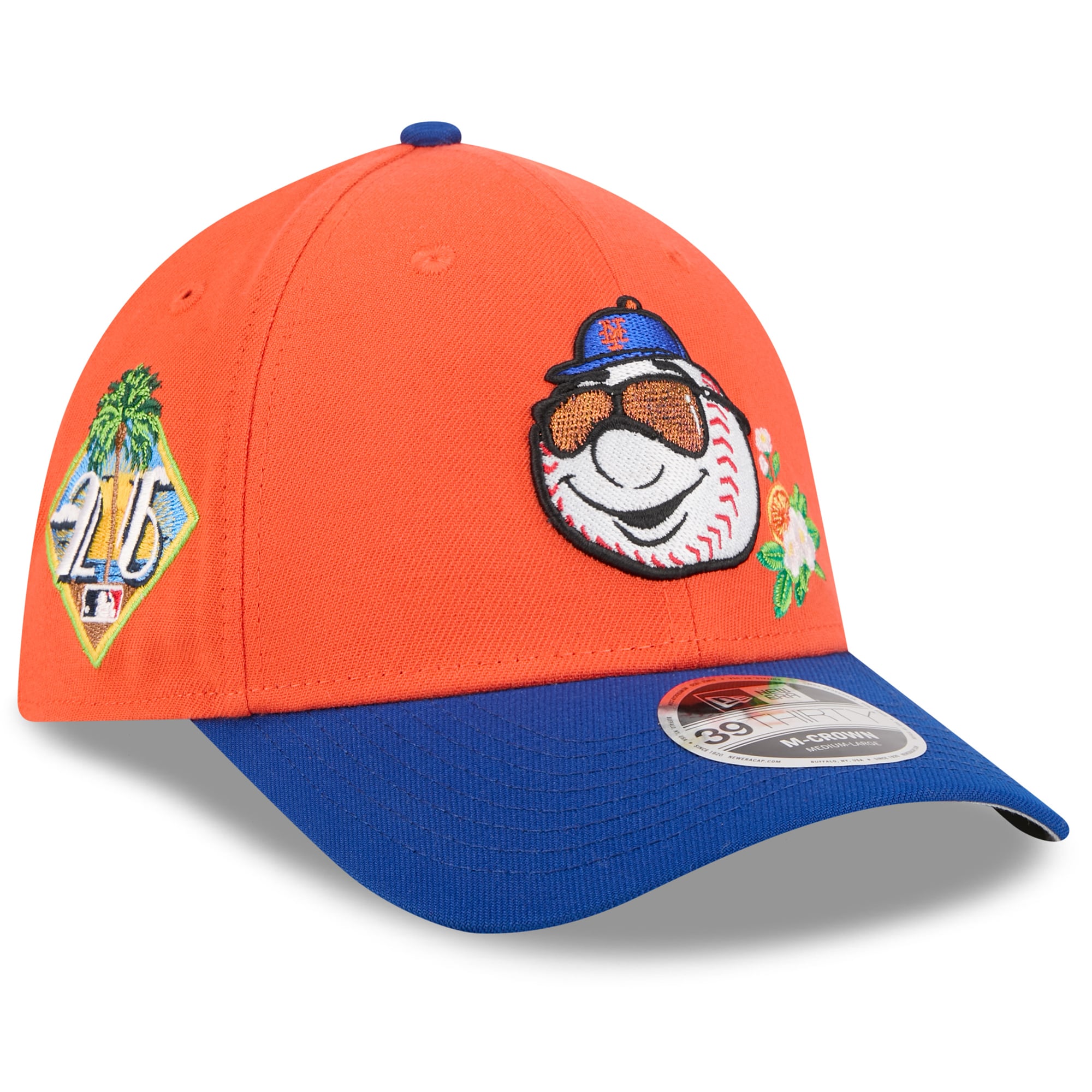 Men's New Era  Orange/Royal New York Mets 2026 Spring Training M-Crown 39THIRTY Flex Hat