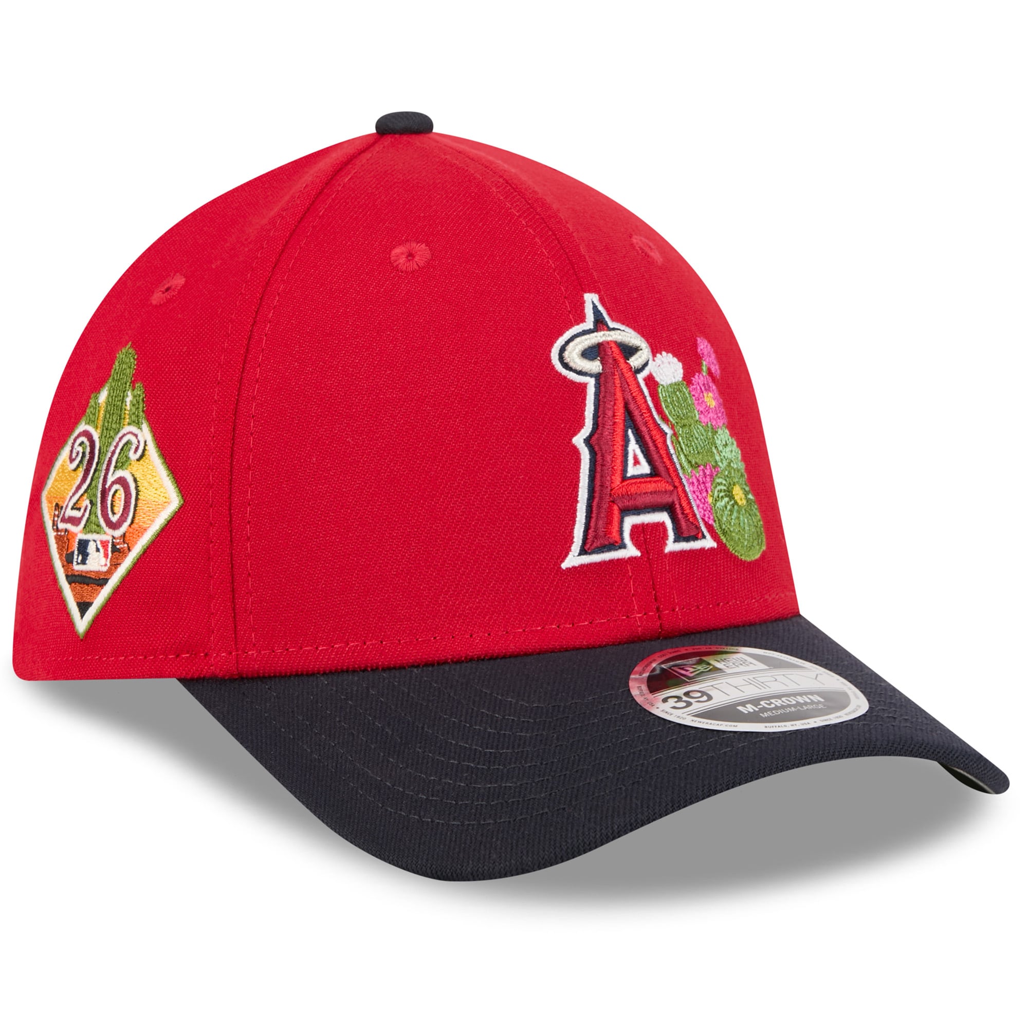 Men's New Era  Red/Navy Los Angeles Angels 2026 Spring Training M-Crown 39THIRTY Flex Hat