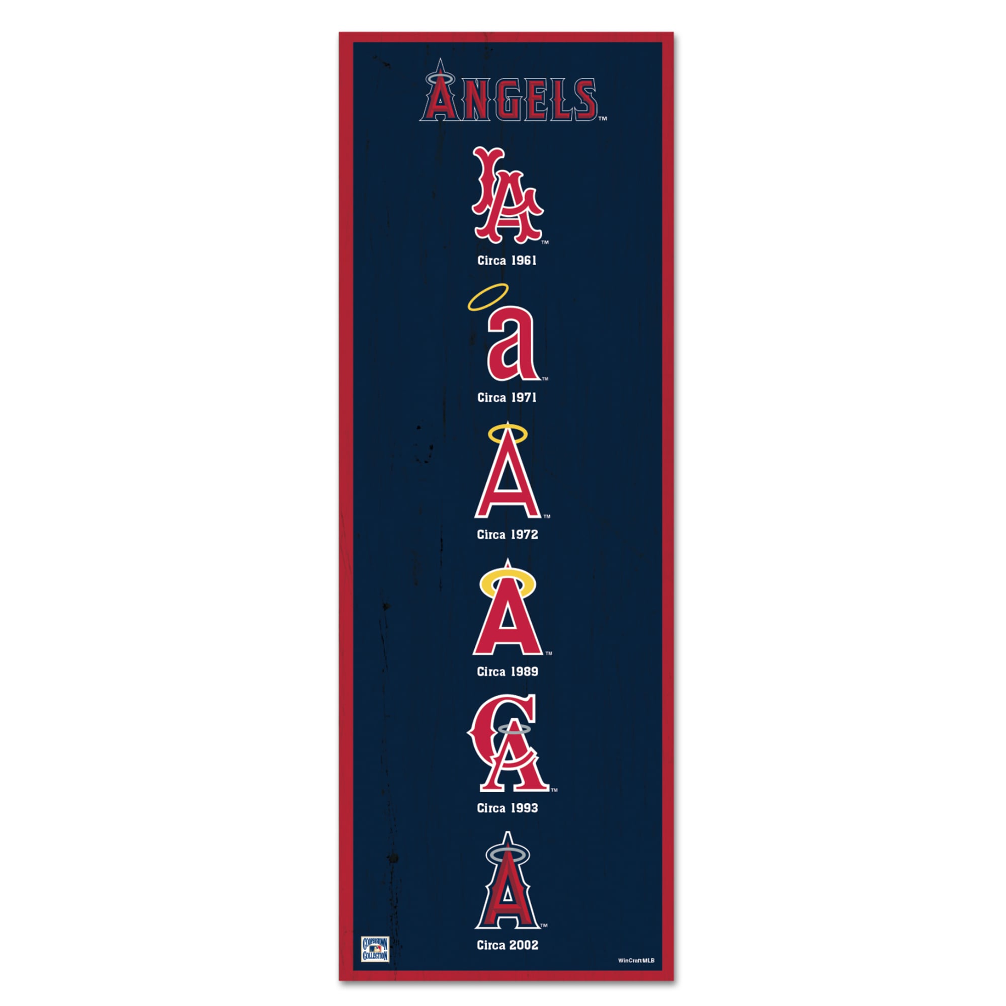 WinCraft Los Angeles Angels 6" x 17" Logo Evolution Wood Sign