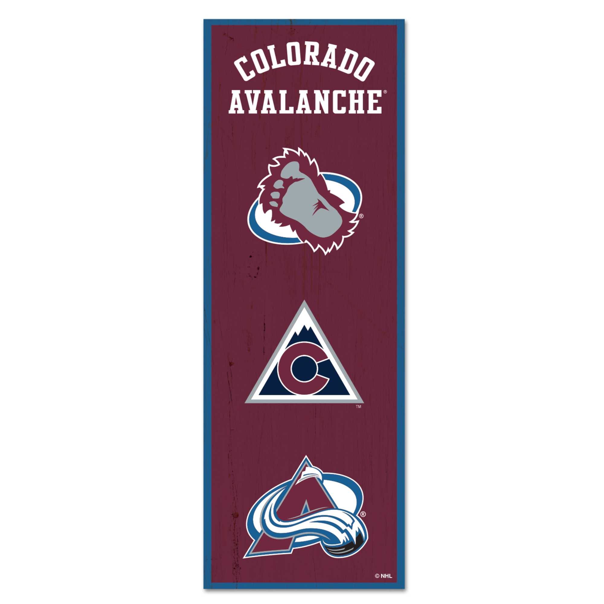 WinCraft Colorado Avalanche 6" x 17" Logo Evolution Wood Sign