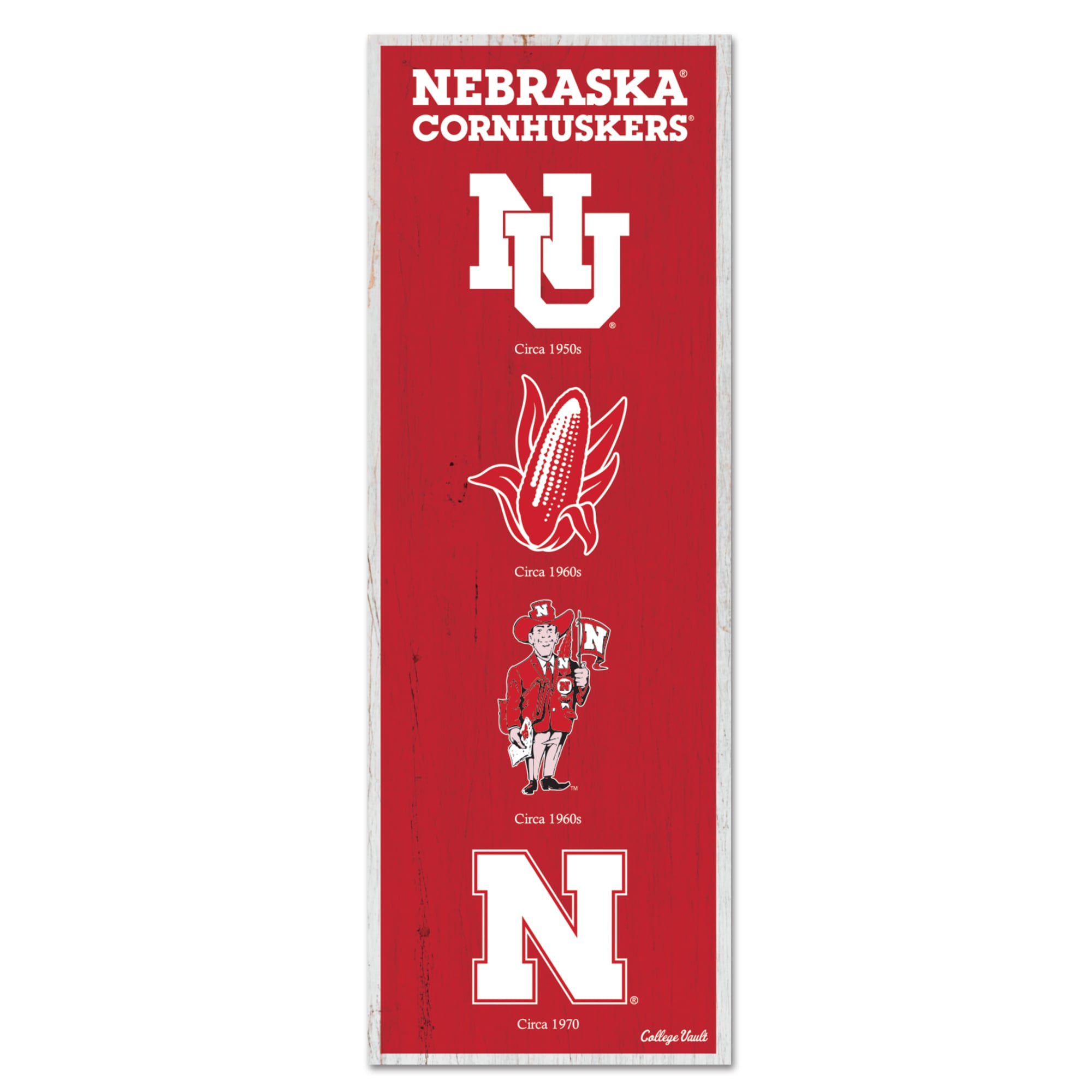 WinCraft Nebraska Huskers 6" x 17" Logo Evolution Wood Sign