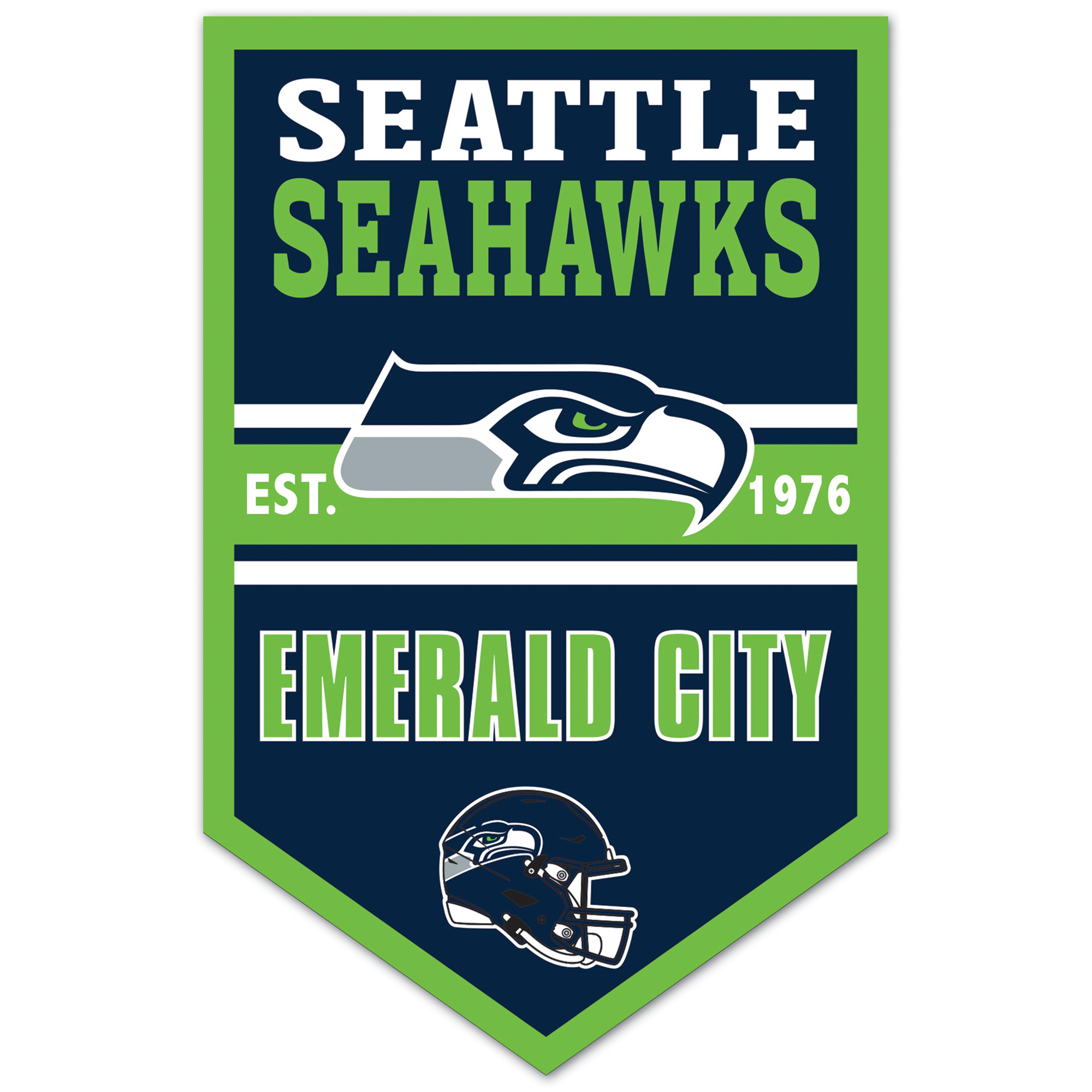 WinCraft Seattle Seahawks 11" x 17" Chevron Wood Sign
