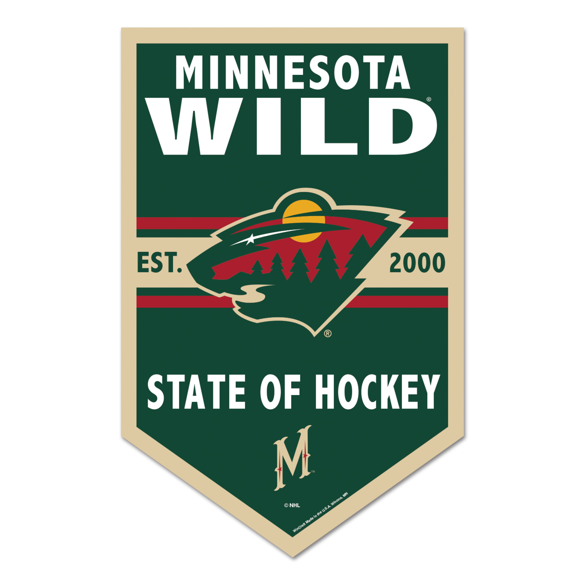 WinCraft Minnesota Wild 11" x 17" Chevron Wood Sign