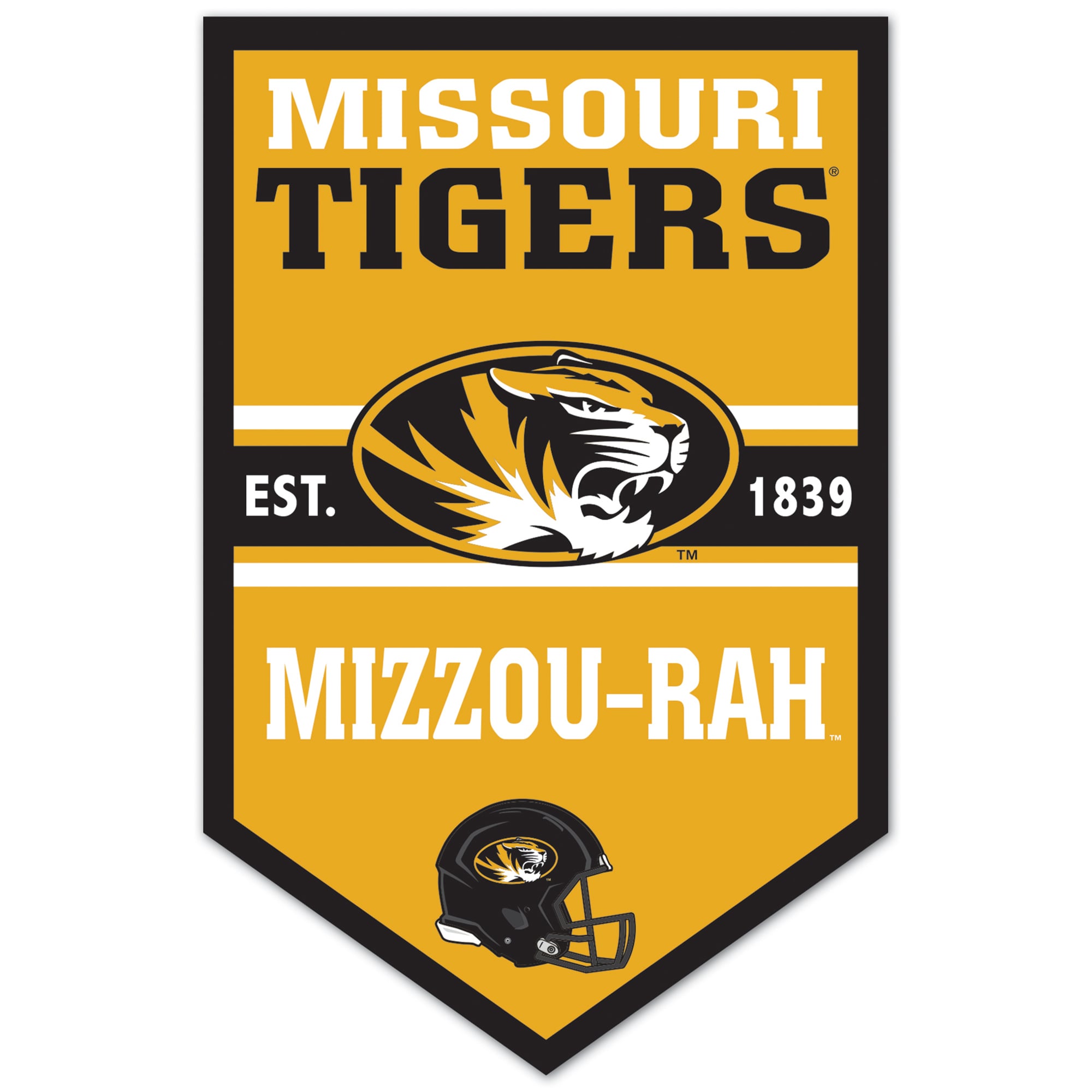 WinCraft Missouri Tigers 11" x 17" Chevron Wood Sign