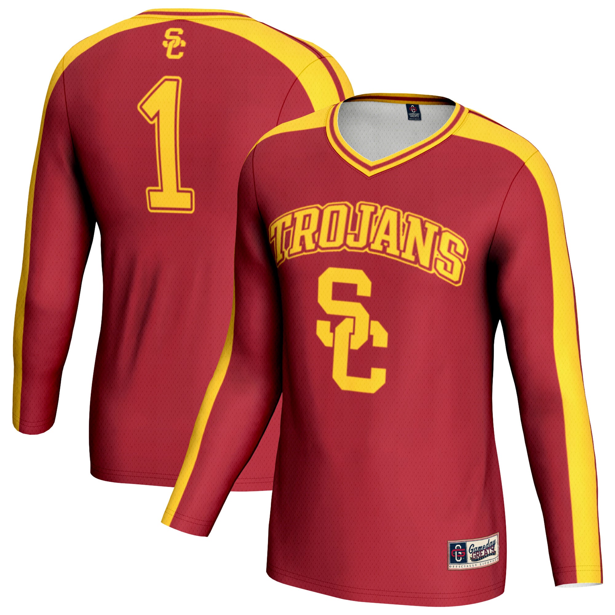 Unisex GameDay Greats Cardinal USC Trojans #1 Lightweight Volleyball Fashion Jersey